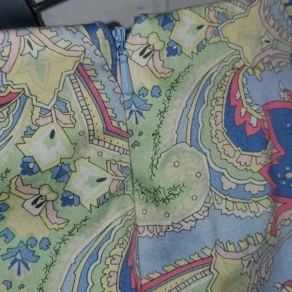 Lauren Ralph Lauren Pastel Paisley Stretch Twill Crop Pants Back Pocket Sz 12 - Picture 3 of 8